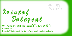 kristof dolezsal business card